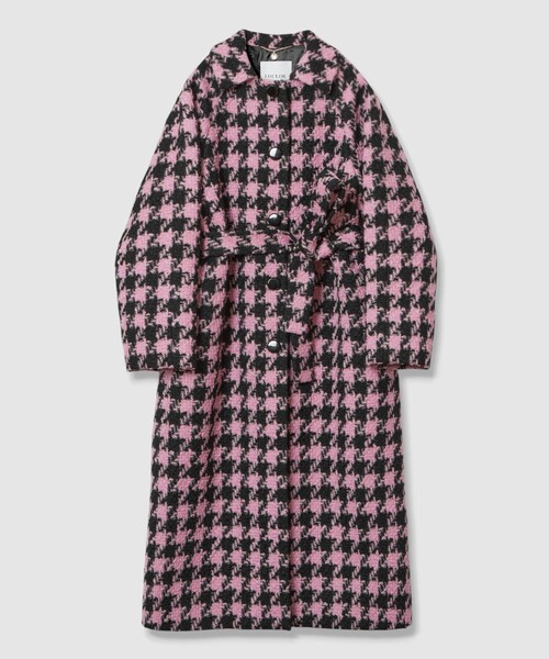 セール】【LOULOU WILLOUGHBY】ロービング千鳥ロングコート（ステン