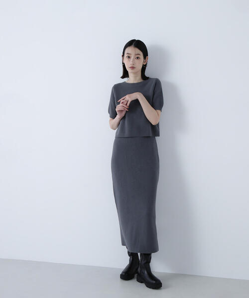 NATURAL BEAUTY BASIC(ナチュラルビューティーベーシック)の「◇フェザーニットセットアップ(ワンピース・レディース・オフホワイト/チャコールグレー・P/S/MEDIUM)」の20枚目の写真