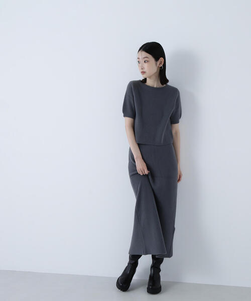 NATURAL BEAUTY BASIC(ナチュラルビューティーベーシック)の「◇フェザーニットセットアップ(ワンピース・レディース・オフホワイト/チャコールグレー・P/S/MEDIUM)」の22枚目の写真