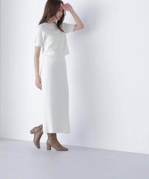 NATURAL BEAUTY BASIC(ナチュラルビューティーベーシック)の「◇フェザーニットセットアップ(ワンピース・レディース・オフホワイト/チャコールグレー・P/S/MEDIUM)」の16枚目の写真