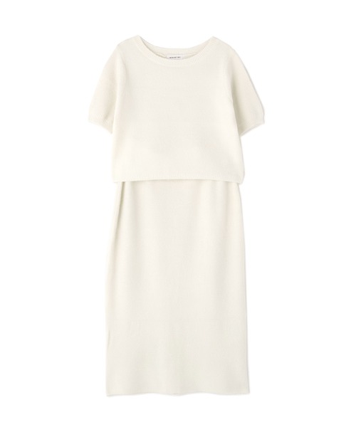 NATURAL BEAUTY BASIC(ナチュラルビューティーベーシック)の「◇フェザーニットセットアップ(ワンピース・レディース・オフホワイト/チャコールグレー・P/S/MEDIUM)」の5枚目の写真