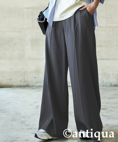 antiqua(アンティカ)の「ワイドパンツ(その他パンツ・レディース・グレー/ブラック・LARGE/MEDIUM)」の1枚目の写真