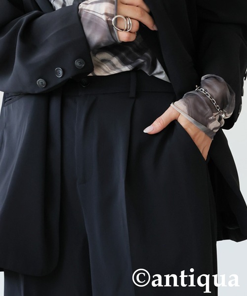 antiqua(アンティカ)の「ワイドパンツ(その他パンツ・レディース・グレー/ブラック・LARGE/MEDIUM)」の5枚目の写真
