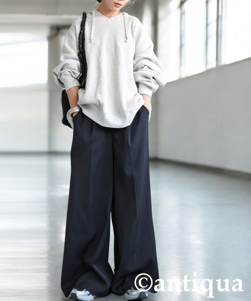 antiqua(アンティカ)の「ワイドパンツ(その他パンツ・レディース・グレー/ブラック・LARGE/MEDIUM)」の6枚目の写真
