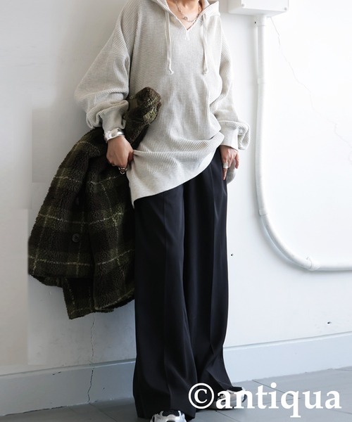 antiqua(アンティカ)の「ワイドパンツ(その他パンツ・レディース・グレー/ブラック・LARGE/MEDIUM)」の8枚目の写真