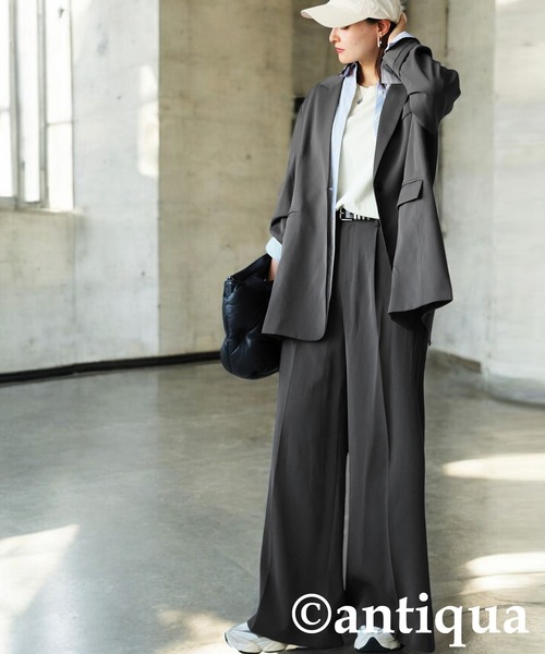 antiqua(アンティカ)の「ワイドパンツ(その他パンツ・レディース・グレー/ブラック・LARGE/MEDIUM)」の10枚目の写真