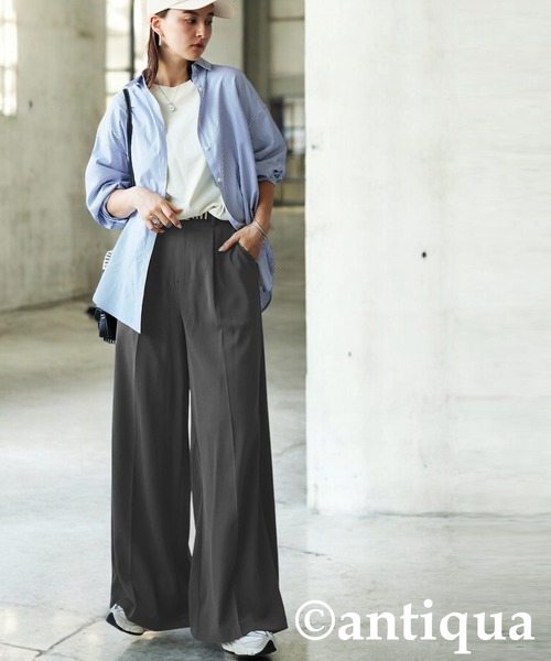 antiqua(アンティカ)の「ワイドパンツ(その他パンツ・レディース・グレー/ブラック・LARGE/MEDIUM)」の13枚目の写真