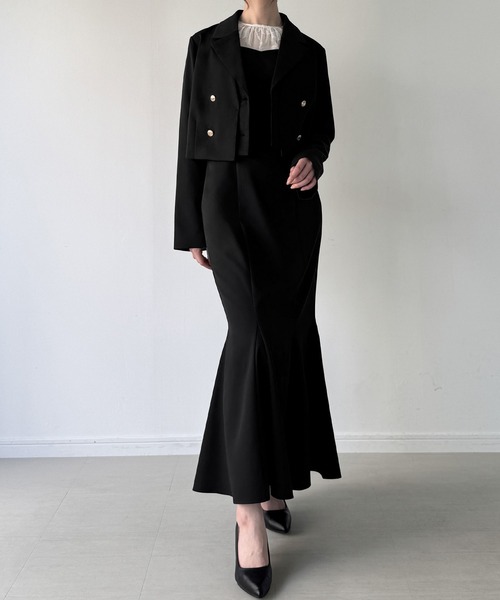 セール】レイヤードデザインショートジャケット＋マーメイドキャミ