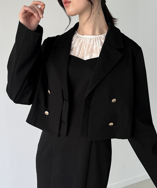 セール】レイヤードデザインショートジャケット＋マーメイドキャミ