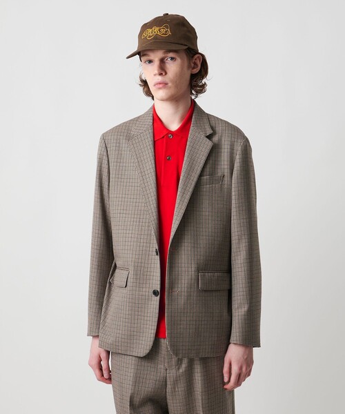 UNITED ARROWS & SONS＞ WOOL CHECK BOXY 2B JACKET/テーラード