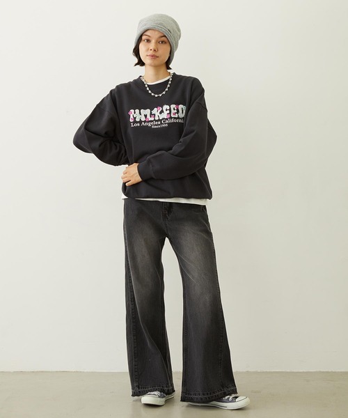 MILKFED.(ミルクフェド)の「BLOOMING FLOWER EMBROIDERY SWEAT TOP(スウェット・レディース・オフホワイト/ブラウン/チャコール・M/L)」の16枚目の写真