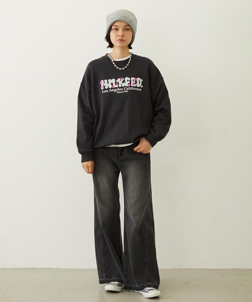 MILKFED.(ミルクフェド)の「BLOOMING FLOWER EMBROIDERY SWEAT TOP(スウェット・レディース・オフホワイト/ブラウン/チャコール・M/L)」の17枚目の写真