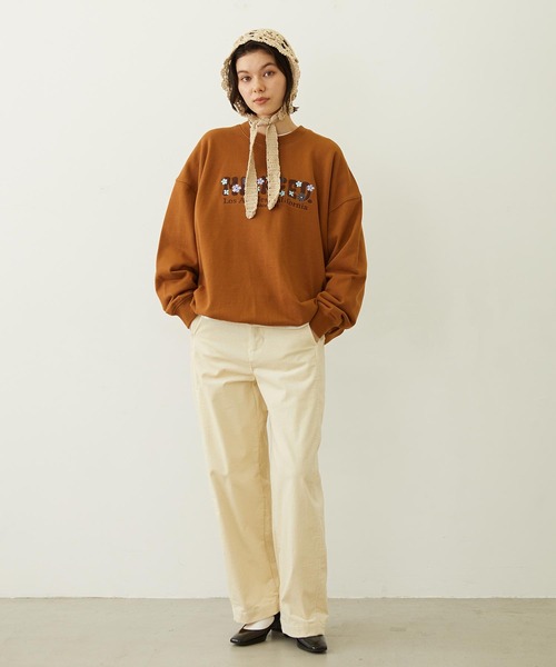 MILKFED.(ミルクフェド)の「BLOOMING FLOWER EMBROIDERY SWEAT TOP(スウェット・レディース・オフホワイト/ブラウン/チャコール・M/L)」の19枚目の写真