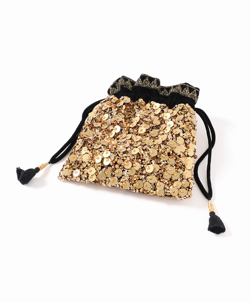 VERMEIL par iena(ヴェルメイユパーイエナ)の「CITRUS シトラス 別注Gold Sequines Potli Bag C25/PO863(クラッチバッグ・レディース・ブラック系その他・FREE)」の4枚目の写真