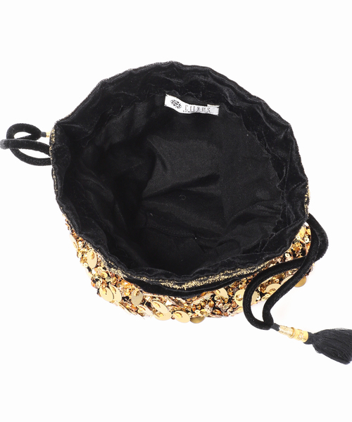 VERMEIL par iena(ヴェルメイユパーイエナ)の「CITRUS シトラス 別注Gold Sequines Potli Bag C25/PO863(クラッチバッグ・レディース・ブラック系その他・FREE)」の5枚目の写真