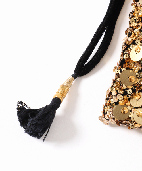 VERMEIL par iena(ヴェルメイユパーイエナ)の「CITRUS シトラス 別注Gold Sequines Potli Bag C25/PO863(クラッチバッグ・レディース・ブラック系その他・FREE)」の6枚目の写真