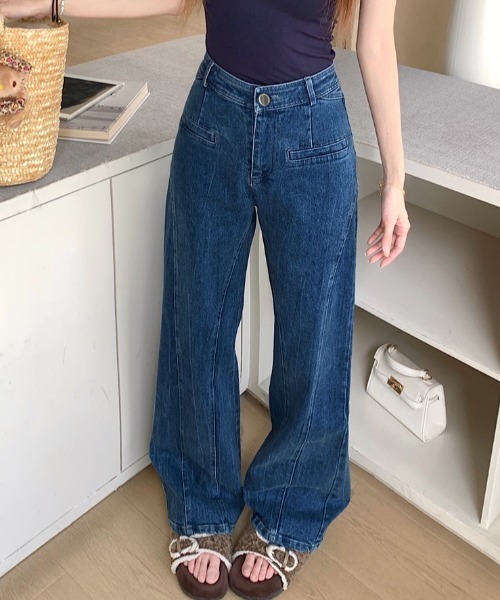 yuue' ( wear )（ユーイ）の「バックリボンハイウエストデニムパンツ（デニムパンツ・レディース・ブルー・S/M/L）」の8枚目の写真