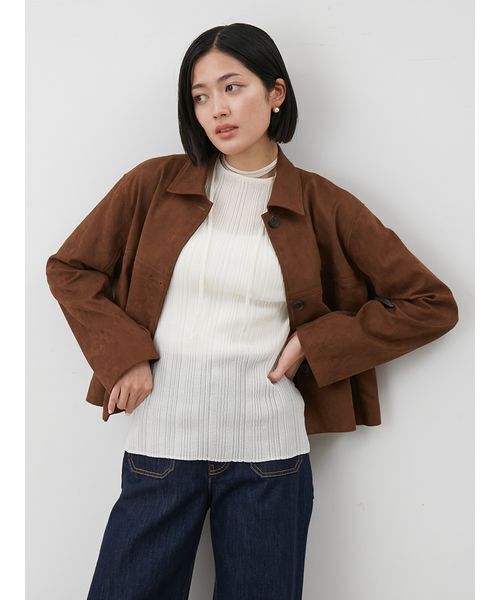 Mila Owen（ミラオーウェン）の「ボートネックタイ付ランダムリブシアーニット（ニット/セーター・レディース・イエロー/ホワイト/その他・0/1）」の14枚目の写真