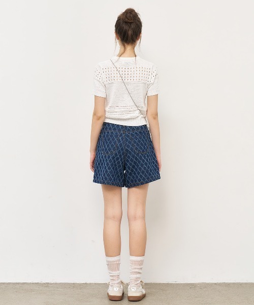 GENERAL IDEA（ジェネラルアイデア）の「GENERAL IDEA/ジェネラルアイディア dia scratch denim shorts ショーツ（デニムパンツ・レディース・ネイビー・L）」の10枚目の写真