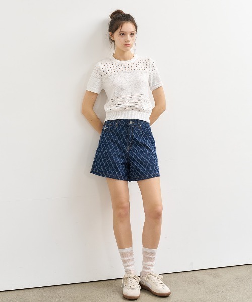 GENERAL IDEA（ジェネラルアイデア）の「GENERAL IDEA/ジェネラルアイディア dia scratch denim shorts ショーツ（デニムパンツ・レディース・ネイビー・L）」の6枚目の写真
