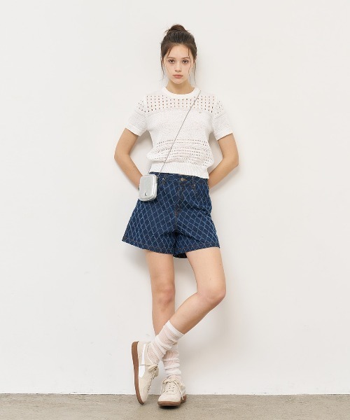 GENERAL IDEA（ジェネラルアイデア）の「GENERAL IDEA/ジェネラルアイディア dia scratch denim shorts ショーツ（デニムパンツ・レディース・ネイビー・L）」の7枚目の写真
