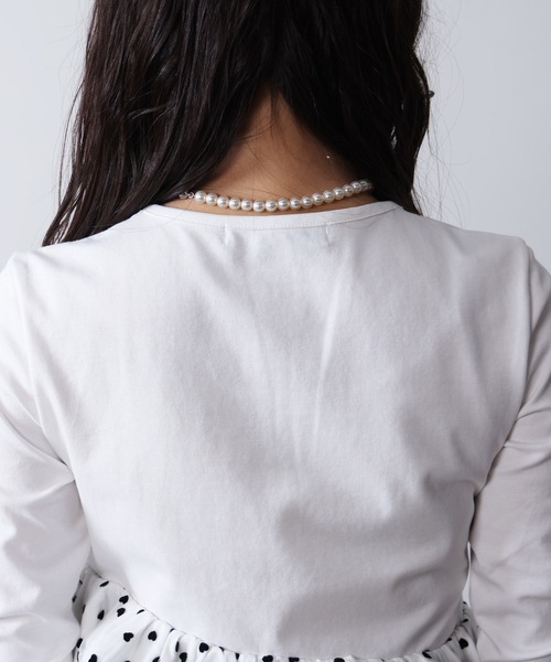 PICCIN PERLA(ピッチンペルラ)の「ハートチュールティアードプルオーバー(Tシャツ/カットソー・レディース・オフホワイト/ブラック・M)」の4枚目の写真