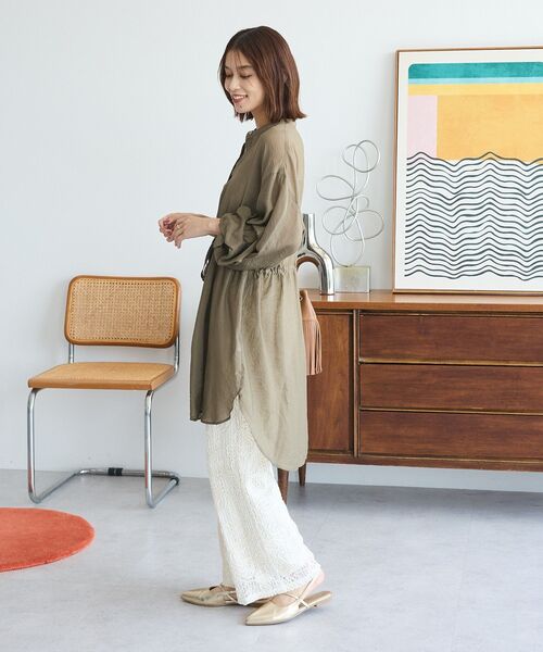 ワンピース チュニック95 コルネイユ 青と白のチェック ワンピース チュニック 95