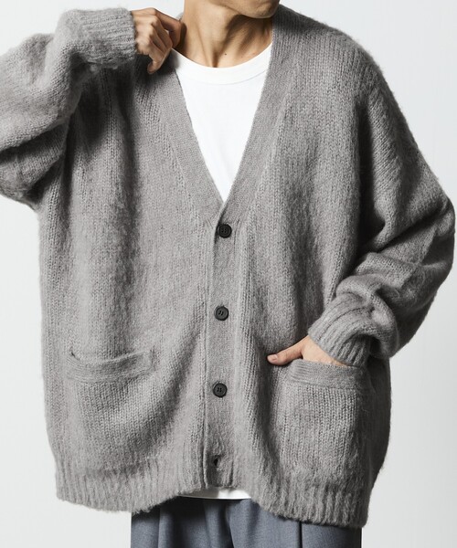 FREAK'S STORE（フリークスストア）の「限定展開 Relax Fit リラックスフィット シャギーニット ルーズカーディガン（カーディガン/ボレロ・メンズ・ブラック/グレー/チャコールグレー/オリーブ/ネイビー・LARGE/MEDIUM/SMALL）」の3枚目の写真