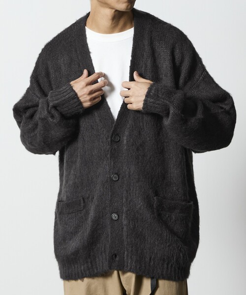 FREAK'S STORE（フリークスストア）の「限定展開 Relax Fit リラックスフィット シャギーニット ルーズカーディガン（カーディガン/ボレロ・メンズ・ブラック/グレー/チャコールグレー/オリーブ/ネイビー・LARGE/MEDIUM/SMALL）」の20枚目の写真