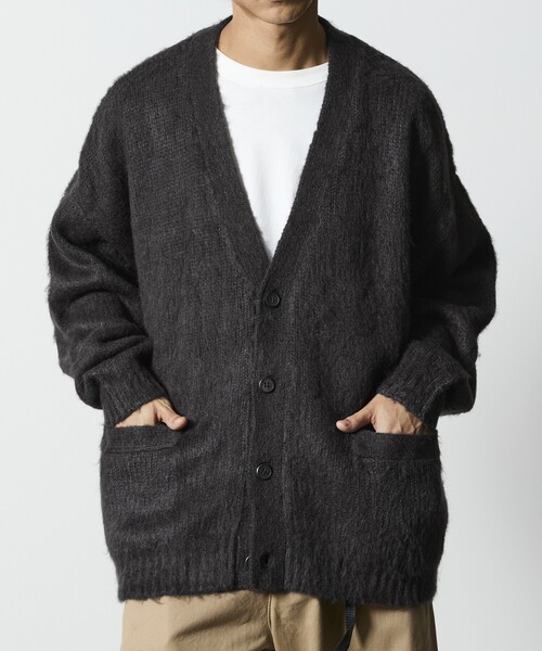 FREAK'S STORE（フリークスストア）の「限定展開 Relax Fit リラックスフィット シャギーニット ルーズカーディガン（カーディガン/ボレロ・メンズ・ブラック/グレー/チャコールグレー/オリーブ/ネイビー・LARGE/MEDIUM/SMALL）」の21枚目の写真