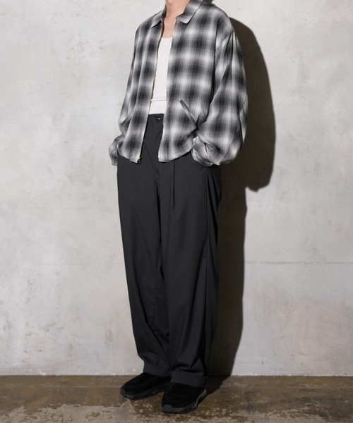 TOWNCRAFT（タウンクラフト）の「TOWNCRAFT / タウンクラフト 50S ROCKBILLY JACKET レーヨン ジップアップ ワークブルゾン オンブレチェック（ブルゾン・メンズ・グレー/グリーン/ブラック・MEDIUM/LARGE/SMALL）」の7枚目の写真