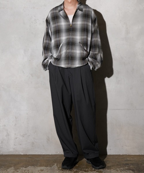 TOWNCRAFT（タウンクラフト）の「TOWNCRAFT / タウンクラフト 50S ROCKBILLY JACKET レーヨン ジップアップ ワークブルゾン オンブレチェック（ブルゾン・メンズ・グレー/グリーン/ブラック・MEDIUM/LARGE/SMALL）」の8枚目の写真