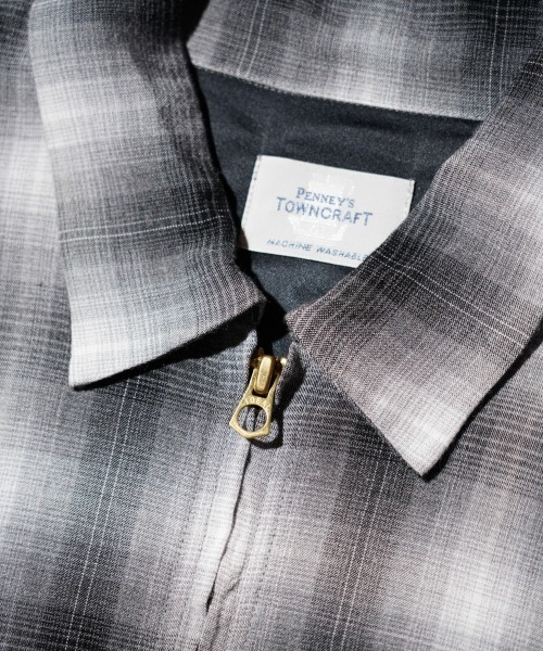 TOWNCRAFT（タウンクラフト）の「TOWNCRAFT / タウンクラフト 50S ROCKBILLY JACKET レーヨン ジップアップ ワークブルゾン オンブレチェック（ブルゾン・メンズ・グレー/グリーン/ブラック・MEDIUM/LARGE/SMALL）」の20枚目の写真