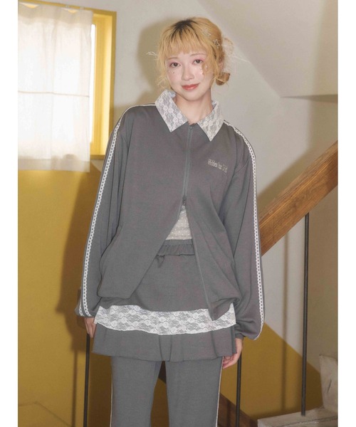 セール】《セットアップ対応◎》レース襟トラックジャケット（ジャージ