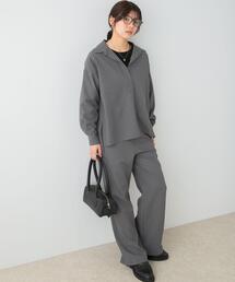 F by ROSSO | F by ROSSO　ウールライクスキッパーシャツ+セミフレアパンツ(セットアップ)