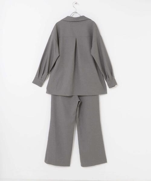 F by ROSSO(エフバイロッソ)の「F by ROSSO ウールライクスキッパーシャツ+セミフレアパンツ(セットアップ・レディース・ブラック/グレー・36/38)」の20枚目の写真