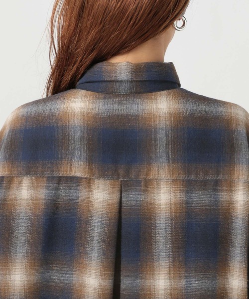 BAYFLOW(ベイフロー)の「チェックシャツワンピース(シャツワンピース・レディース・ネイビー/ベージュ/ブラック・FREE)」の9枚目の写真