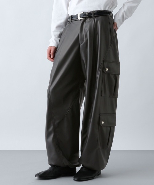 SET UP対応】LUXEレザーカーゴパンツ(HARE)（カーゴパンツ