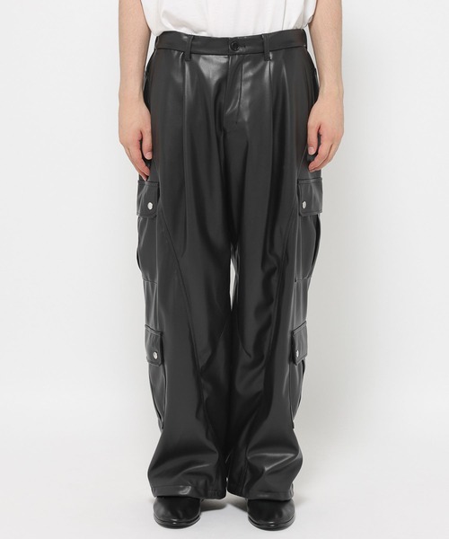 SET UP対応】LUXEレザーカーゴパンツ(HARE)（カーゴパンツ