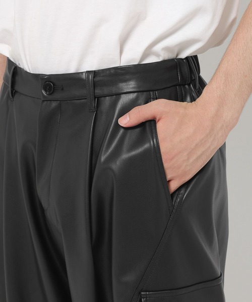 【 HARE 】 LUXEレザーカーゴパンツ SET UP対応】LUXEレザーカーゴパンツ(HARE)（カーゴパンツ