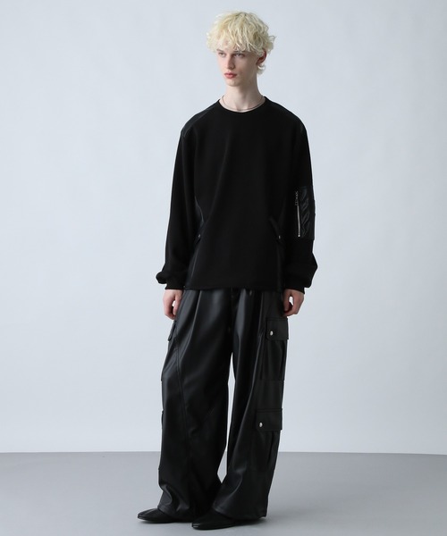 [激レア]hare undergrand カーブzipカーゴレザーパンツ HARE（ハレ）の「【UNDER GROUND MODE】カーブZIPカーゴパンツ