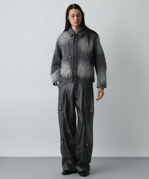 HARE（ハレ）の「【SET UP対応】LUXEレザーカーゴパンツ(HARE)（カーゴパンツ・メンズ・ブラック/グレー系その他/ライトブルー・SMALL/MEDIUM）」の15枚目の写真