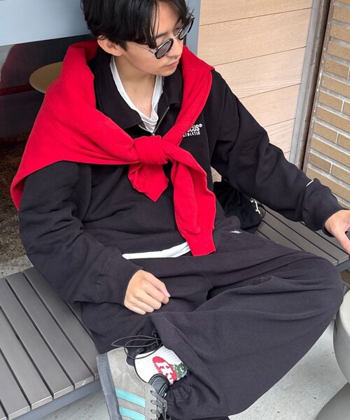 DISCUS(ディスカス)の「【DISCUS】ユニセックス裏毛ハーフジッププルオーバー(スウェット・レディース・グレー/ネイビー/ブラック・LARGE/MEDIUM/SMALL)」の5枚目の写真