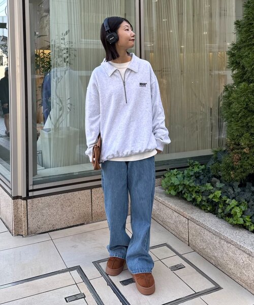 DISCUS(ディスカス)の「【DISCUS】ユニセックス裏毛ハーフジッププルオーバー(スウェット・レディース・グレー/ネイビー/ブラック・LARGE/MEDIUM/SMALL)」の8枚目の写真