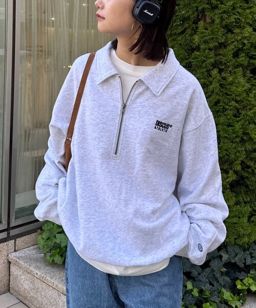 DISCUS(ディスカス)の「【DISCUS】ユニセックス裏毛ハーフジッププルオーバー(スウェット・レディース・グレー/ネイビー/ブラック・LARGE/MEDIUM/SMALL)」の9枚目の写真