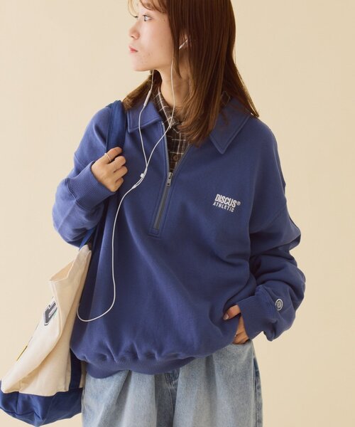 DISCUS（ディスカス）の「【DISCUS】ユニセックス裏毛ハーフジッププル