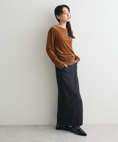 CRAFT STANDARD BOUTIQUE（クラフトスタンダードブティック）の「シアーベロアサイドギャザープルオーバー◆（Tシャツ/カットソー・レディース・グレー/ブラウン/クリーム・FREE）」の20枚目の写真