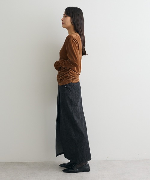 CRAFT STANDARD BOUTIQUE（クラフトスタンダードブティック）の「シアーベロアサイドギャザープルオーバー◆（Tシャツ/カットソー・レディース・グレー/ブラウン/クリーム・FREE）」の22枚目の写真