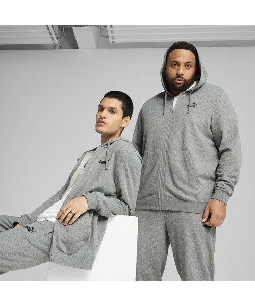 PUMA(プーマ)の「PUMA プーマ メンズ ESS NO.1 ロゴ フーデッド ジャケット(パーカー・メンズ・ブラック/ヘザーグレー・SMALL/MEDIUM/LARGE/XX-LARGE/X-LARGE)」の2枚目の写真
