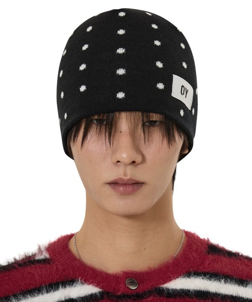 OY（オーワイ）の「『OY/オーワイ』DOTTY BEANIE/ドット ビーニー（ニットキャップ/ビーニー・レディース・ブラック/グレー・FREE）」の4枚目の写真